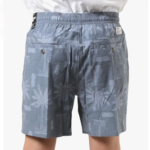 Hurley Medium Asylum Volley 17 Shorts Gray Pineapple Palm Tree Casual Wear - Picture 4 of 14